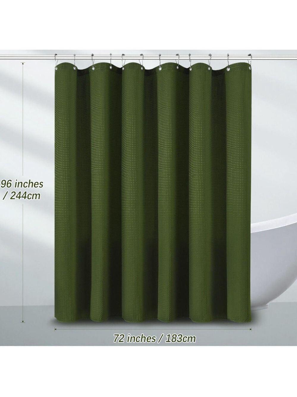 Hotel Quality Water Repellent Modern Shower Curtain 72Wx96H